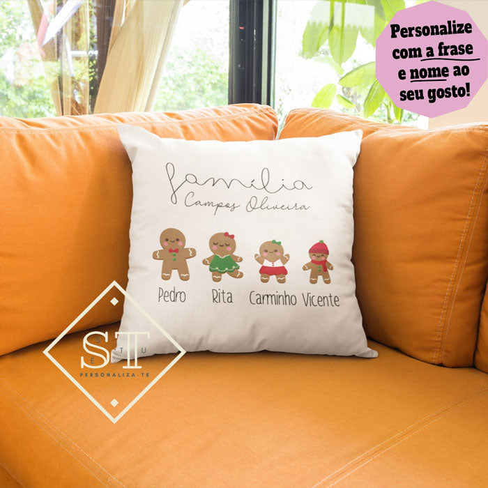 Almofada Natal Rena Nome Família